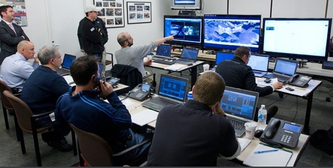 cyber threat image of computer security room for business